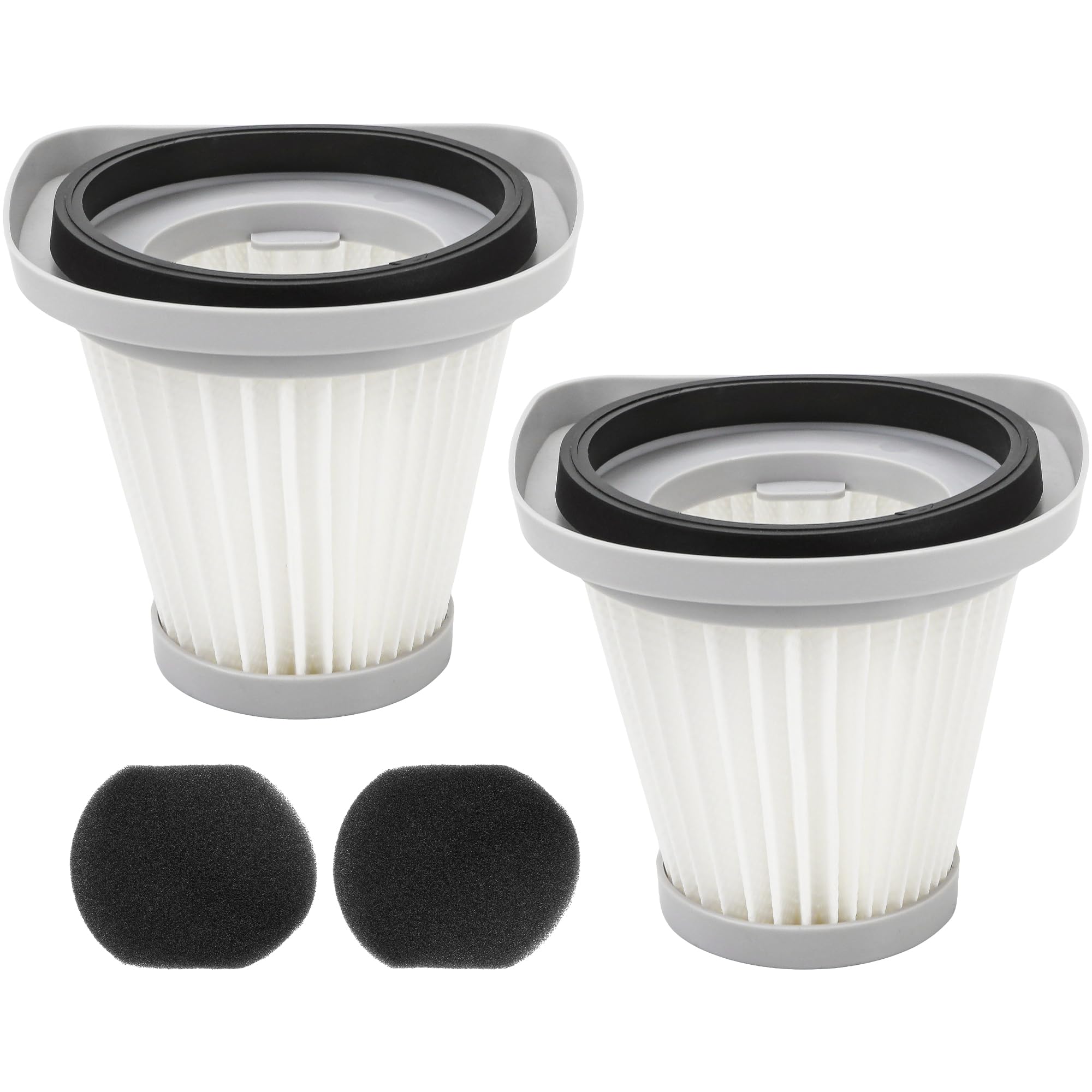 Photo 1 of 2 Pack Washable Replacement 2-in-1 Corded Stick Vacuum Cleaner Filters – HEPA Filter Accessories Compatible with Merlin SC861, SC861A Upright Models, 8.5CM Height Gray White Plastic Parts