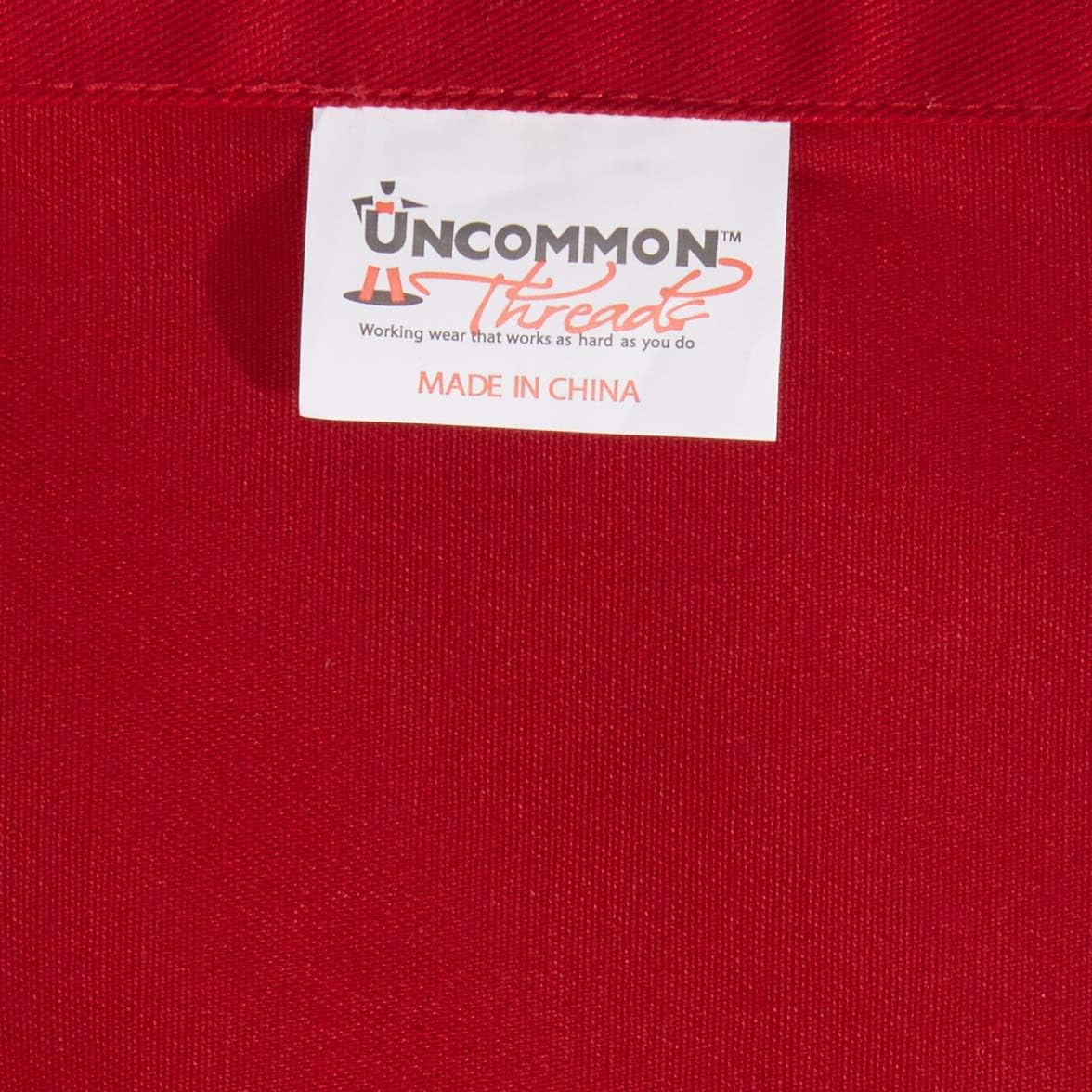 Uncommon Threads Unisex Bib Apron 3 Pockets, White, One Size: Food Service Uniforms Aprons: Clothing