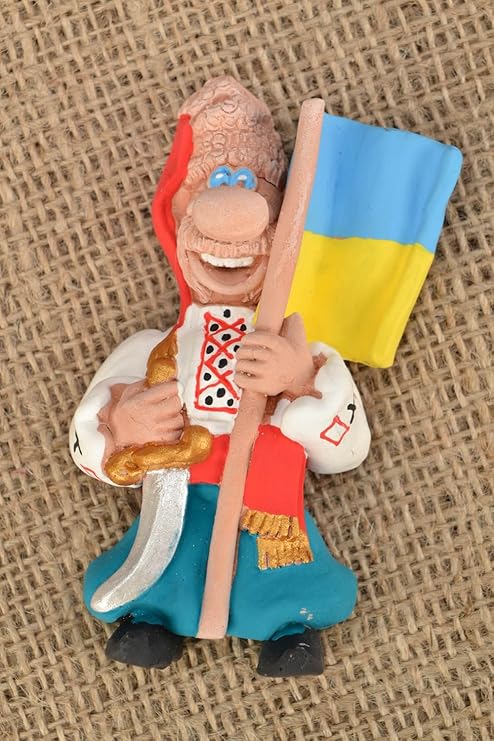 Iman de nevera de arcilla Cosaco con bandera: Amazon.es: Hogar