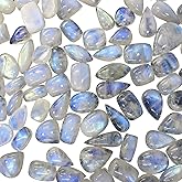 GEMKORA (4 to 5pcs) Natural Rainbow Moonstone Gemstone Wholesale Cabochons Lot, Jewelry Making Loose Gemstone, Polished Decor, DIY, Wire Wrapping, Reiki, Wikka, Healing Crystals, Bulk Gemstone