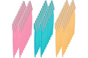 MROOBEST 1Eyebrow Razor, 60 Pcs Multipurpose Exfoliating Dermaplaning Tool Trimming and Shaving Grooming For Face and Eyebrow Shaper For Women and Man With Precision Cover,3 Colors 1