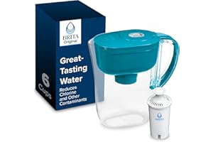 Brita Metro Water Filter Pitcher with SmartLight Change Indicator, BPA-Free, Replaces 1,800 Plastic Water Bottles a Year, Lasts Two Months, Includes 1 Filter, Small - 6-Cup Capacity, Turquoise