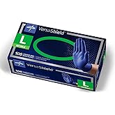 Medline VersaShield Nitrile Exam Gloves, 100 Count, Large, Powder Free, Disposable, Not Made with Natural Rubber Latex, Thicker Glove for Extra Barrier Protection