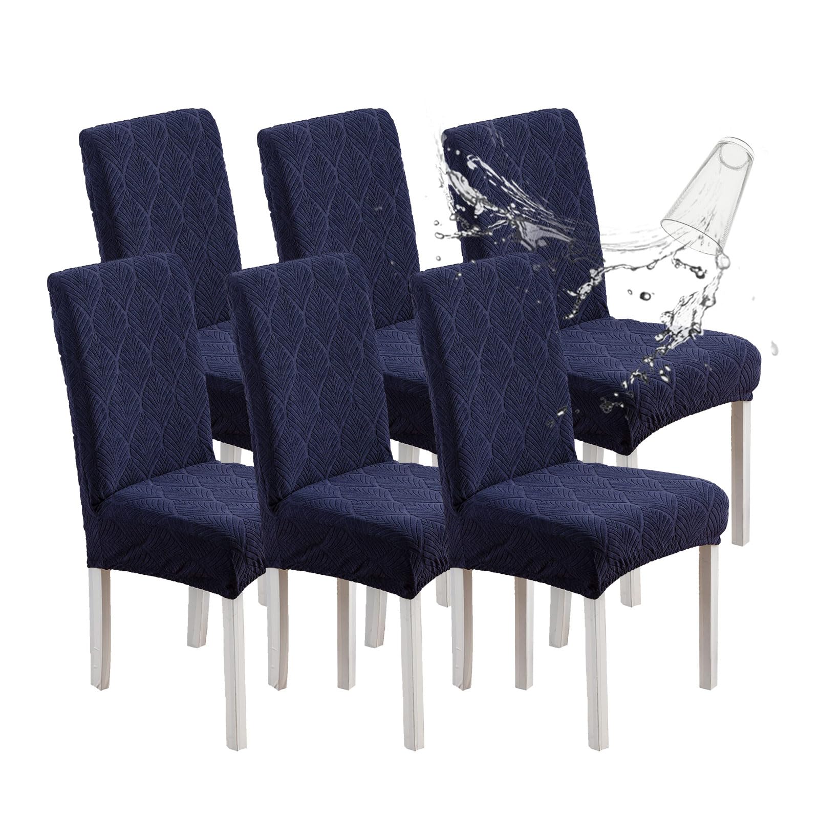 YUEANG Waterproof Dining Chair Covers, Chair Covers for Dining Room, Stretch Parsons Chair Slipcover, Removable, Washable for Dining Room Kitchen Chair Protector Cover Image