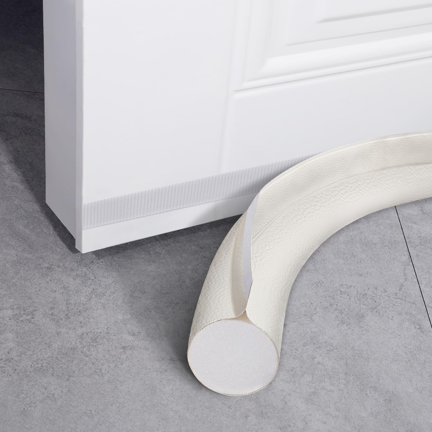 Draft Stoppers - 2 Pack Door Draft Stopper - 37 Inch One-Sided Under Door Draft Blockers - Soundproof, Dust, and Cold Air Stopper - Door Draft Stoppers for Bottom of Door, Fits Interior and Exterior Doors（White）