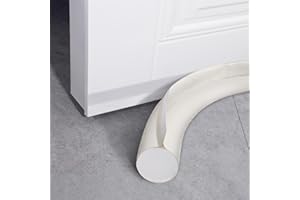 M&C MUSIC COLOR 2 Pack Door Draft Stopper - 37 Inch One-Sided Under Door Draft Blockers - Soundproof, Dust, and Cold Air Stopper - Door Draft Stoppers for Bottom of Door, Fits Interior and Exterior Doors（White）