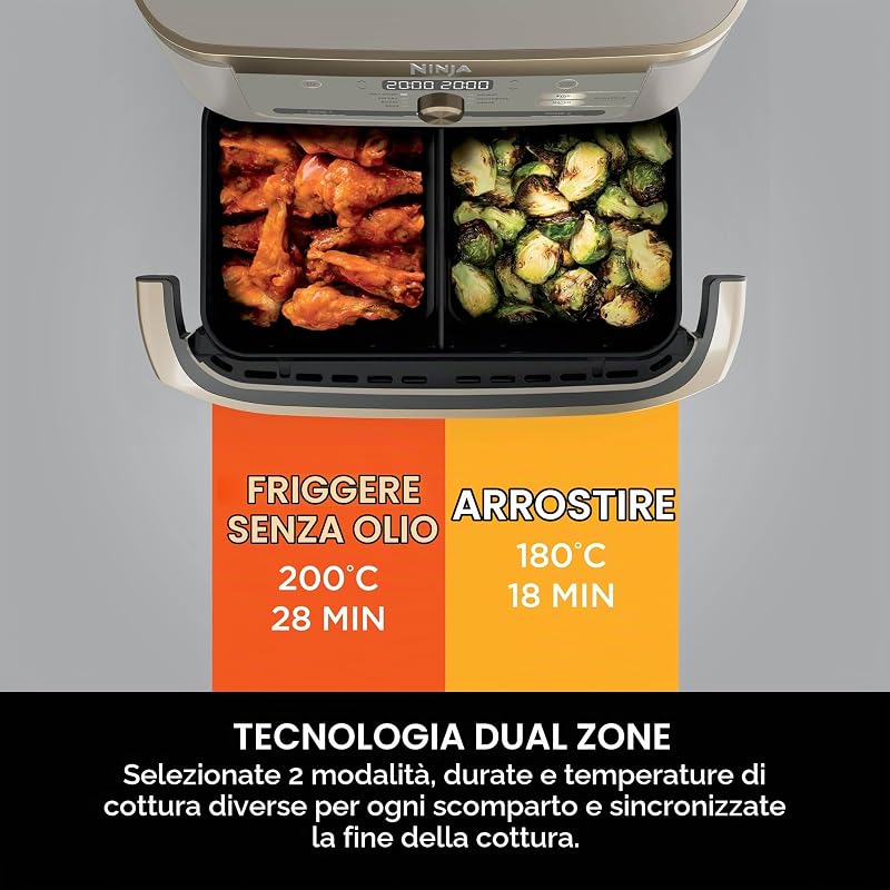 MAX PRO, Friggitrice ad Aria Formato Famiglia, 6 Funzioni, Beige/Oro