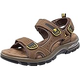 CAMEL CROWN Men's Leather Sandals for Hiking Walking Beach Treads Water Athletic Outdoor with Premium Air Cushion | Waterproof