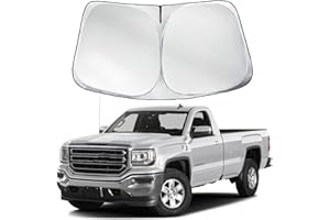OMOCYRA Car Window Sun Shade Front Windshield Custom Fit Compatible with GMC Sierra 1500 2500 3500 SLT, AT4, Denali Pickup 2024 2023 2022 2021 2020 2019 Sunshade Cover Sun Visor Window Protector Accessories