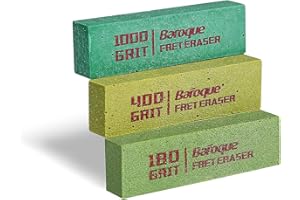 Baroque Fret Erasers for Guitar, Fret Polishing Cleaner, Frets Polish Tools Kit, Clean Fret Wire/String/Metal, Set of 3 (180&