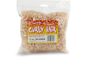 Hygloss Products Fake Curly Hair - Great for All Types of Arts and Crafts - Easy to Apply - Blonde - 4 oz Pack