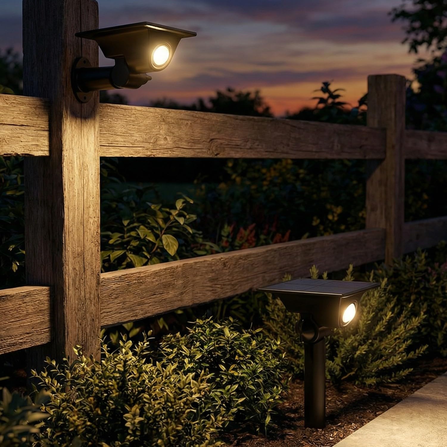 Auraglow Solar Spike Ground or Wall Spotlight – Outdoor LED Light for Garden, Trees & Plants - Dual Mounting Options - Pack of 2 (2 Pack)