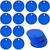 StayMax Round Aluminum Blank Tags Stamping Blanks Engraving Blanks 25 Pack (Blue)