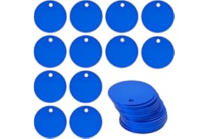 StayMax Round Aluminum Blank Tags Stamping Blanks Engraving Blanks 25 Pack (Blue)