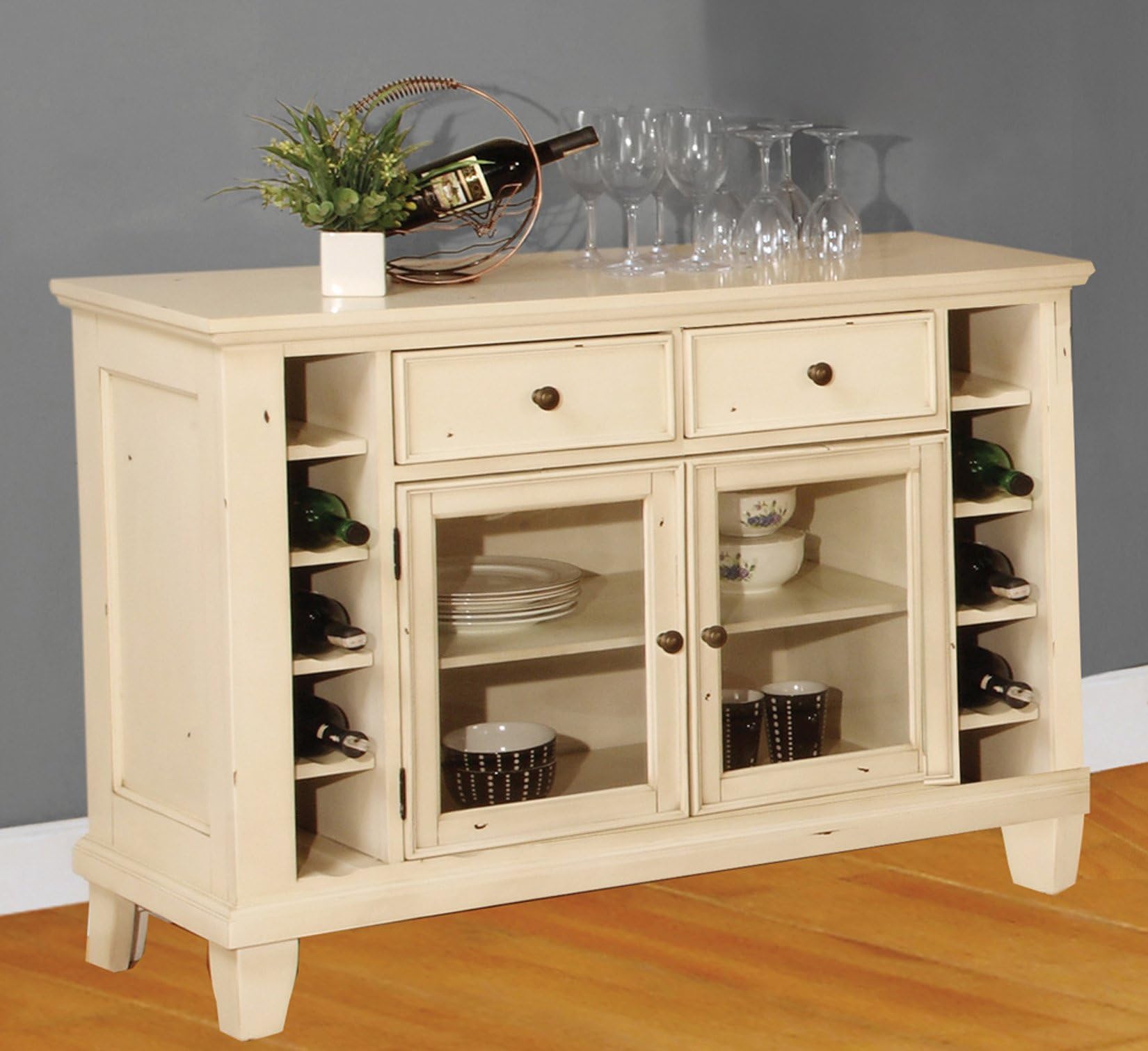 ECI Furniture Rustic Server, Antique White