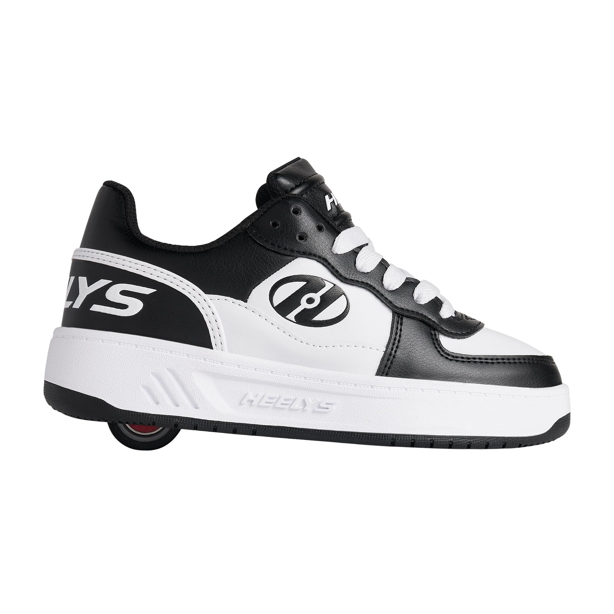 Heelys Rezerve Low (Little Big Kid) Wheeled Heel Shoe, Black/White, 1 US Unisex