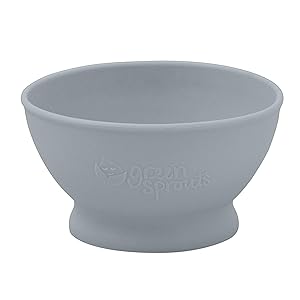 green sprouts Feeding Bowl made from Silicone | Gently transitions baby to pureed food | Easy to hold, Durable, Unbreakable, Heat-resistant silicone, Dishwasher safe