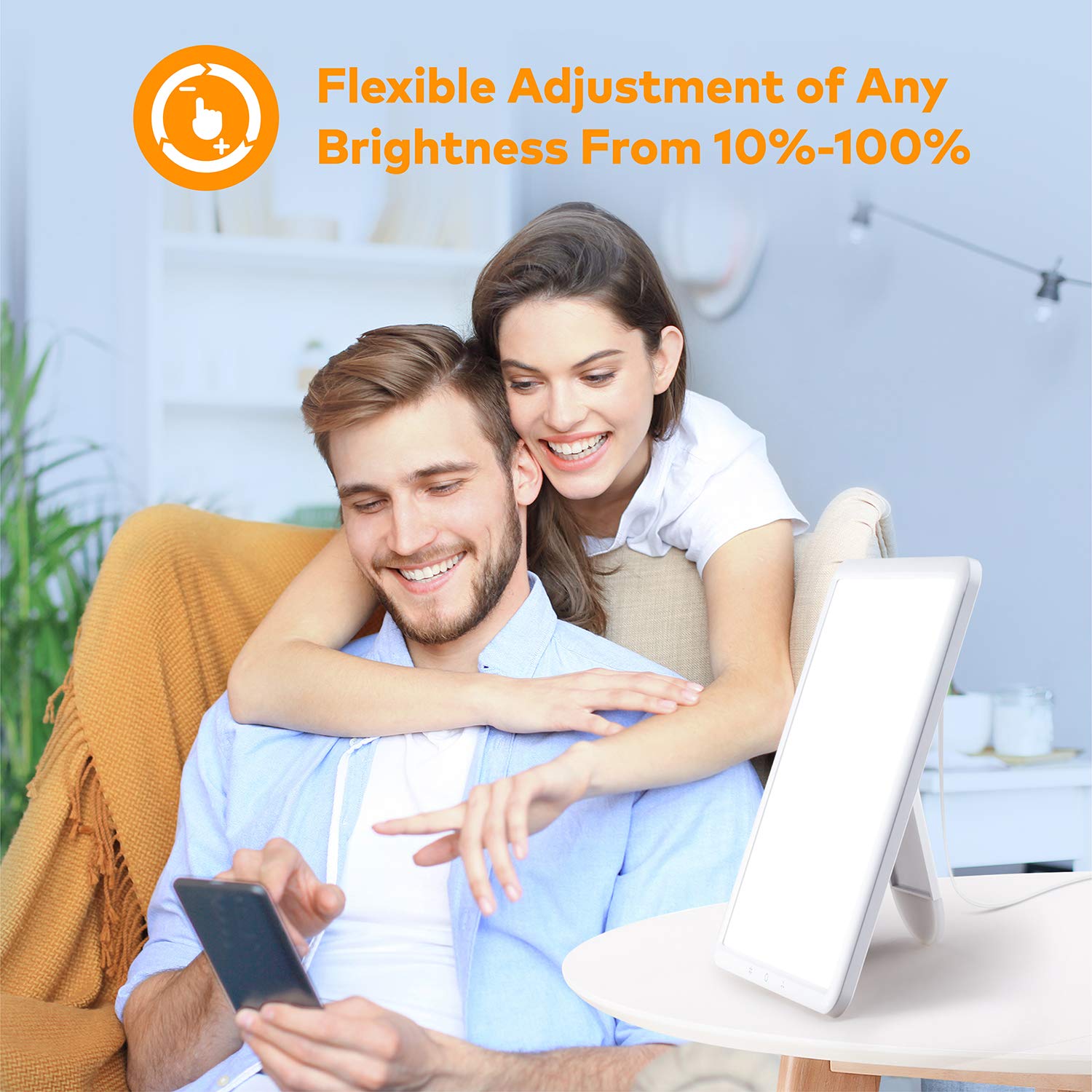 VIPEX Light Therapy Lamp, Happy Therapy Light Portable Thin with UV