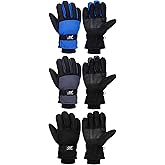 Geyoga 3 Pairs Kids Winter Ski Gloves Waterproof Snow Mittens Windproof Warm Gloves for Girls Boys Cold Weather