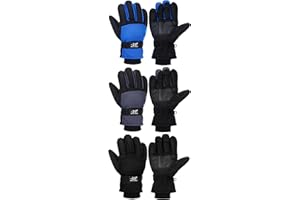 Geyoga 3 Pairs Kids Winter Ski Gloves Waterproof Snow Mittens Windproof Warm Gloves for Girls Boys Cold Weather