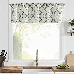 jinchan Linen Valance Curtain for Windows 16 Inch