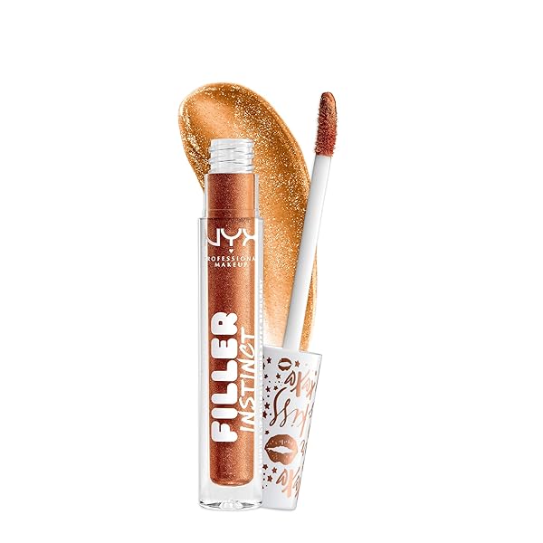 NYX PROFESSIONAL MAKEUP FILLER INSTINCT PLUMPING LIP POLISH, LIP PLUMPER GLOSS – NEW MONEY (COPPER GOLD)
