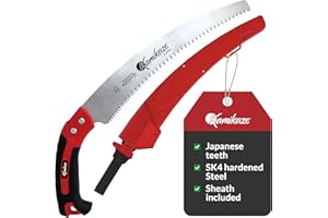 EZ Kut Kamikaze Saw Curved Blade with Scabbard - 19.3 Inch Heavy Duty Pruning - Carbon Hardened Steel Japanese Technology- Best Pruning Saw for Tree Trimming