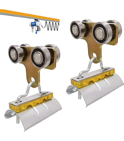 Hemoton 2 Sets 4 Wheel Silent Trolley Assembly Rollers Four Bearing Trolley Assembly Track Roller Wheels Accessory Parts Bolt Lifting Eye Nuts - View #6