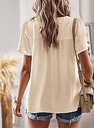 Falechay Womens Plus Size Tops Cute Swiss Dot Flowy