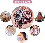 Hanyousheng 200 Pcs Elastic Hair Bands 2mm Thin Multicolor Ponytail Ties view 7