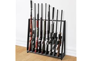 ikkle Gun Rack, Freestanding Rifle Racks, Heavy Duty Wooden Shotgun Rack Indoor, Adjustable Rifle Storage Holder with Soft Pa