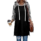 KISSMODA Women Hoodies Dress Long Sweatshirts Dress Raglan Sleeves Oversized Sweatshirts with Pocket 2025 Fall Winter Trendy