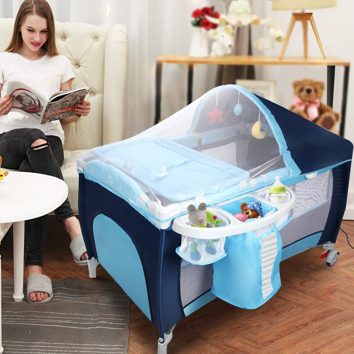La Chambre De Bebe 3 Jouets Et Sac Pliable Convient Aux 0 36mois 1 X 60 X 76 Cm Bleu Noir Rose Bleu Goplus Lit Bebe Parapluie Avec Matelas Moutiquaire Bebe Puericulture Myfinewedding Co Za