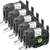 5-Pack Laminated Tape 18mm 0.7" TZe-241 TZ241 Replacement for Brother P-Touch Label Tape 3/4" TZe TZ Tape Black on White Compatible with Brother Ptouch PTD410 PT-D400 PT-D610BT PTD600