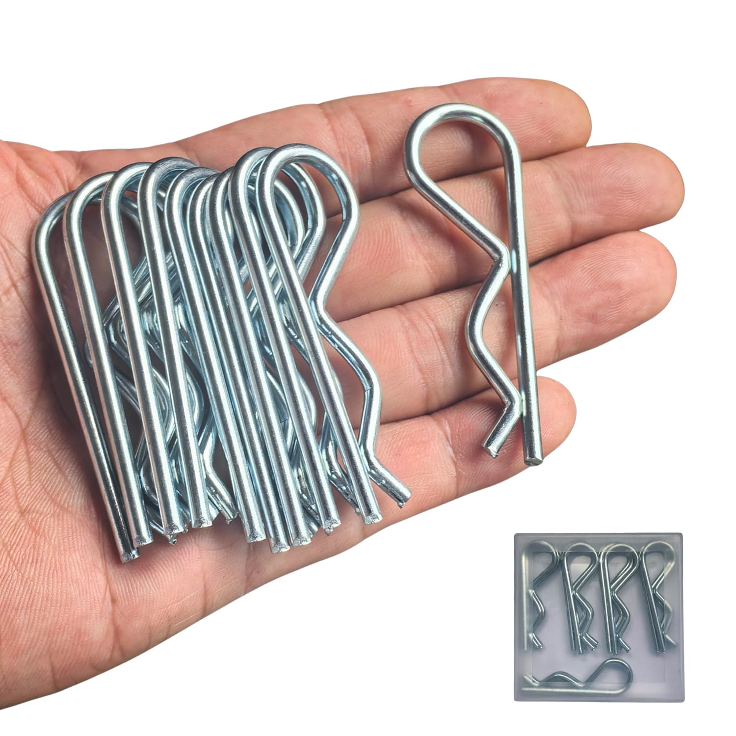 Photo 1 of 15 Pcs Heavy Duty Cotter Pins,Hitch Pins Clip R Clips Spring Retaining Wire Hair Pins Kotter Pin Strong Spring Tension Large Hardware Pins for Trailer Tractors Mower Carts Truck Pin Clip M3x60mm