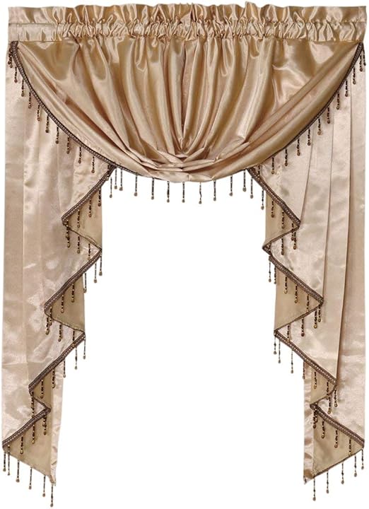 Amazon Com Octorose Royalty Custom Waterfall Window Valance Swags Tails For Your Window Width Less Than 45 Inch Gold Small Window Valance 66x47 Wxh Home Kitchen