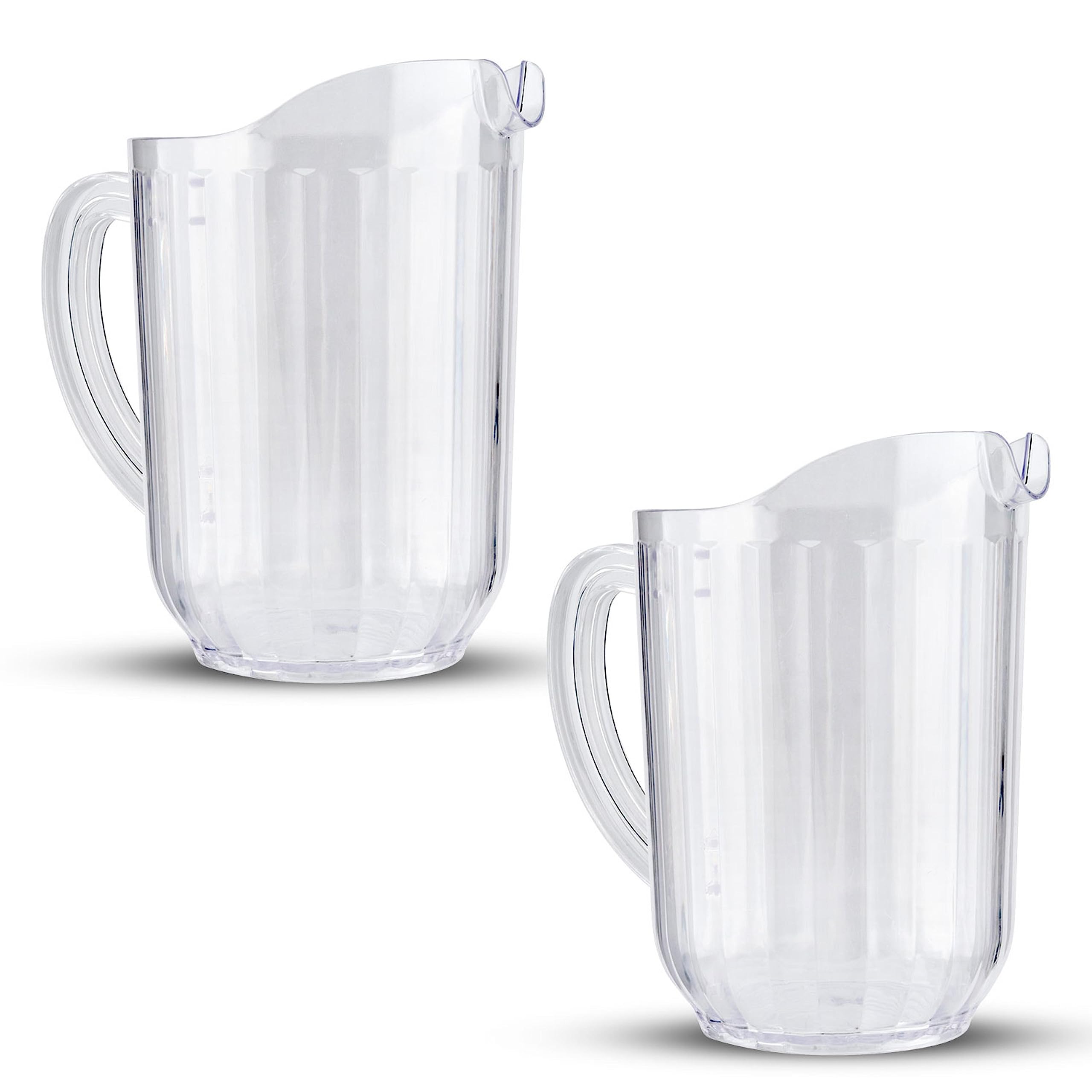 HOMESHOPA Plastic Pitcher, Clear Plastic Reusable Water Jug, 1.8 Litre Durable Multi-Use Cocktail Pitchers, Great for Picnics, BBQ’s, Poolside, Camping & Everyday Indoor Or Outdoor Use (Pack of 2)