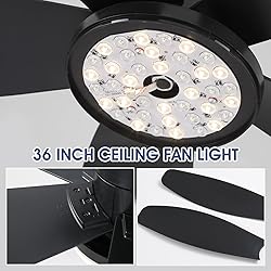 Surtime Flush Mount RGB Ceiling Fans with Lights-36