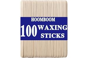 100Pcs Large Wooden Waxing Sticks for Hair Removal - HOOMBOOM 6" x 3/4" Premium Splinter-Free Wooden Sticks for Waxing, Wax Stick for Body Eyebrow and Face Waxing