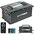 VATRER POWER 48V 105Ah Lithium Golf Cart Battery, Built-in Smart 200A BMS, with Touch Monitor & Mobile APP, 4000+ Cycles Rechargeable LiFePO4 Battery, Max 10.24kW Power Output, Perfect for Golf Carts