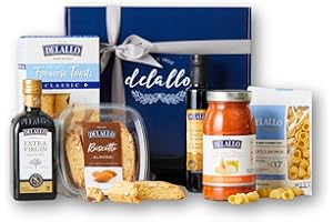 DeLallo Deluxe Italian Gift Basket, Includes Full-Size Pasta, Imported Olive Oil, Biscotti, Aged Balsamic, FocacciaToasts, Gourmet Gift Baskets for Adults, Perfect Holiday Food Gift Basket for Christmas