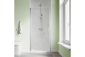 SL4U Pivot Shower Door, 36" W x 72" H, 1/4" Tempered Glass Shower Door, Pivot Swing Shower Glass Door, Easy to Clean, Brushed Nickel Finish