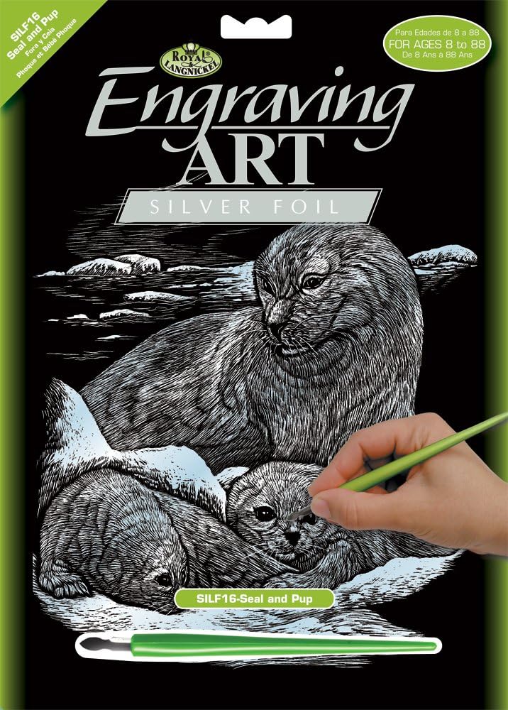 Royal & Langnickel Silver Engraving Art A4 Size Seal and Puppy Designed Painting Set - Image 4