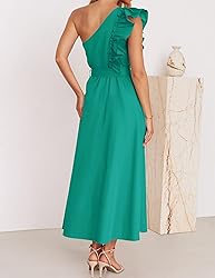 ZESICA Women's 2025 Summer One Shoulder Ruffle