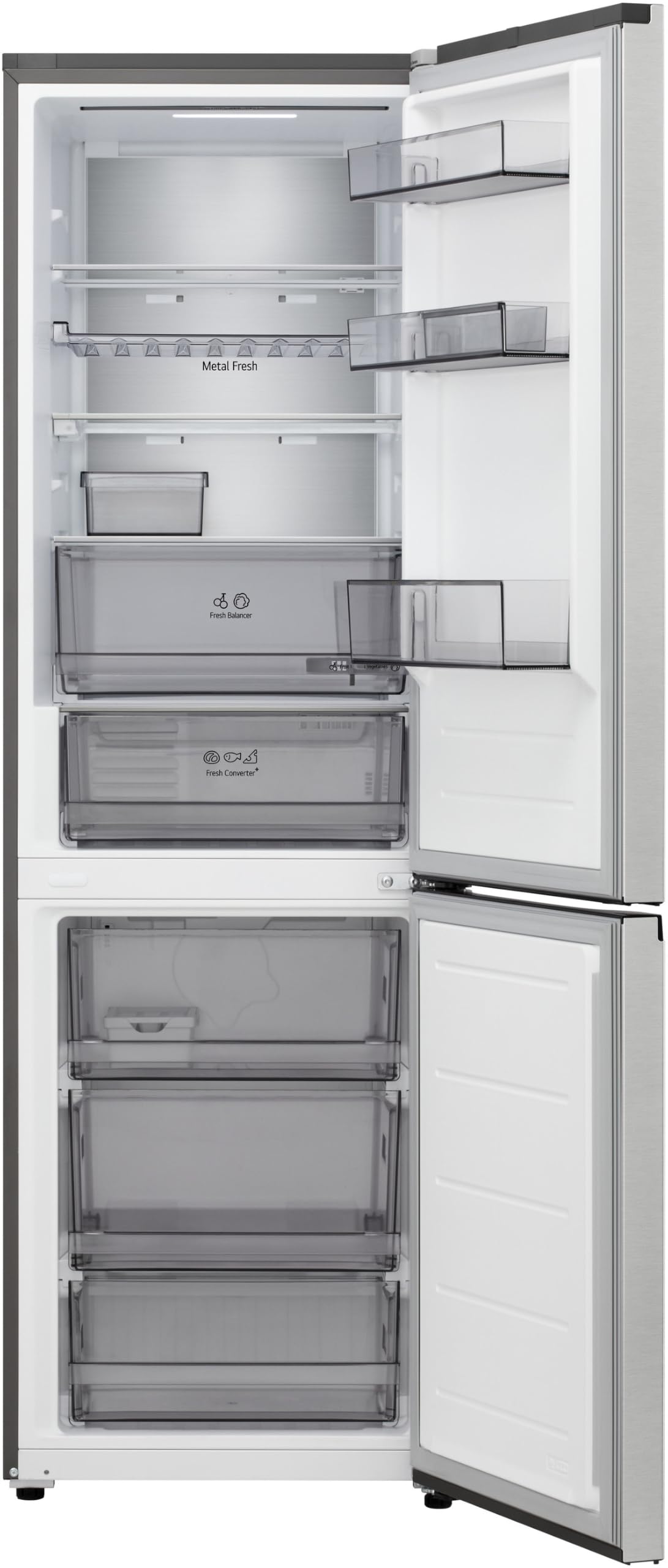 LG GBBS514CPY Fit&Max Kühl-/Gefrierkombination (333 L, Energieklasse C) vollintegrierbar oder freistehend mit maximaler Frische, FRESHConverter+, DoorCooling+, LinearCooling, Total No Frost, Silber 8
