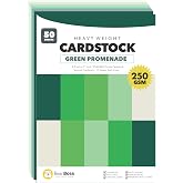 Green Colored Cardstock Thick Paper 50 Sheets, 8.5" x 11" Heavyweight 92lb Cover Card Stock for Crafts and DIY Cards Making
