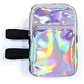 Bulyoou Carnival Leg Bag Holographic Thigh Bag with Adjustable Strap Leg Pouch Harness Women Summer Travel Hiking Pack(Silver,Leg Bag)