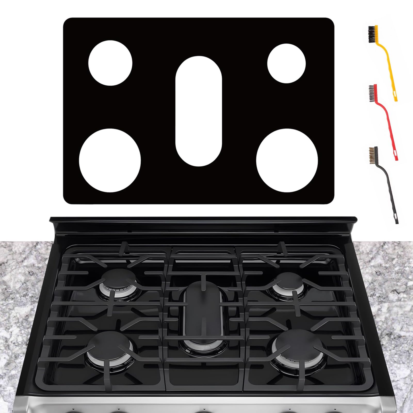 Photo 1 of bezoku Stove Cover For LG 30 Inch Gas Range Model LGLDG4315 LRG4115 LRG4113 LDG4313 LRGL5825 LRGL5925 LSGL6335DF, Upgraded 0.4MM Thickness Reusable Stove Burner Covers For LG Stove Protector