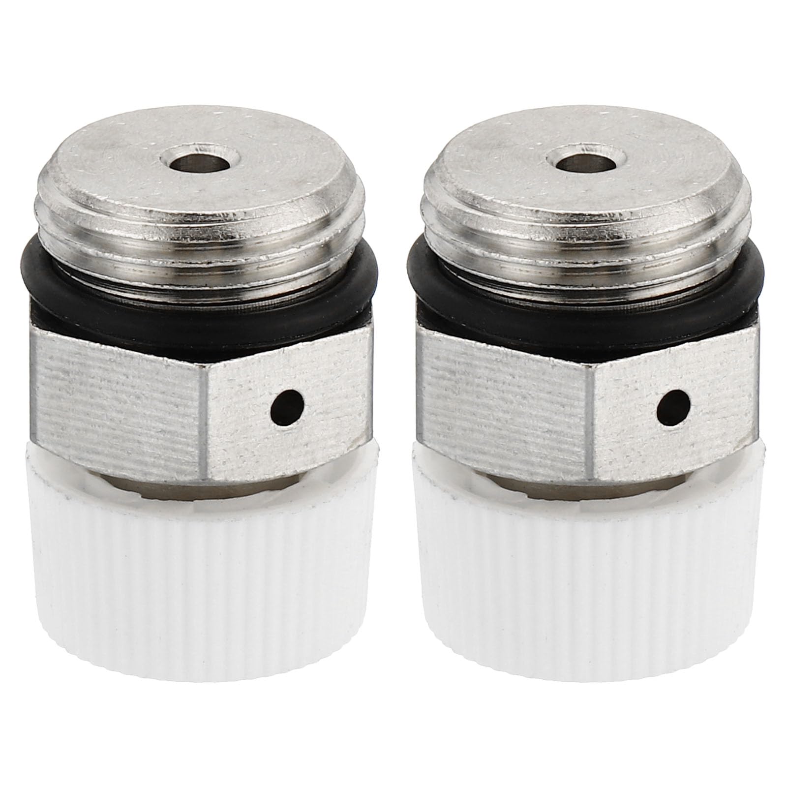 PATIKIL 3/8" BSP Male Thread Manual Radiator Air Vent Valves, 2 Pack Nickel Plated Brass Plug Valve No Need Key for Radiator Heater, Silver White