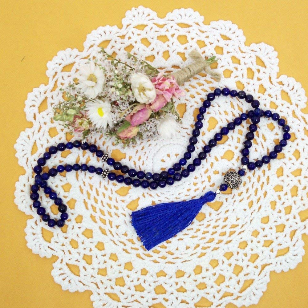 Lapis lazuli Islamic prayer beads/tasbih, 99 x 6mm beads, 24 inch circumference, OOAK